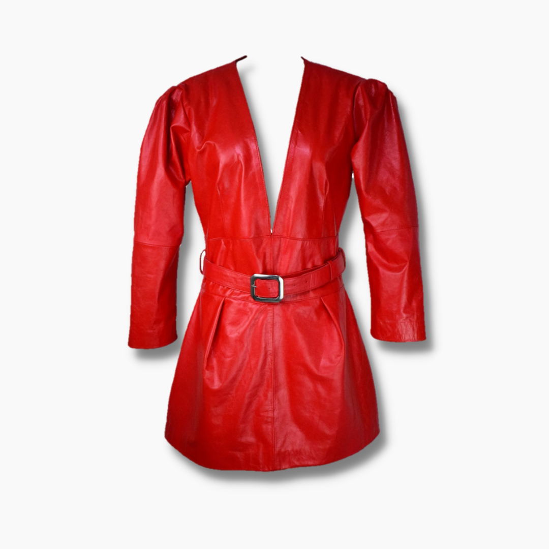 WHAT A WONDERFUL DAY LEATHER MIDI COAT