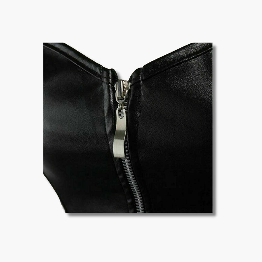 Emma Black Leather Corset Dress