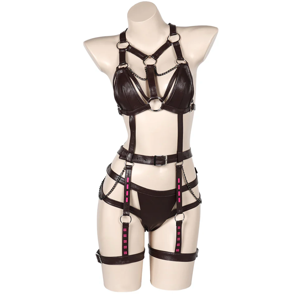 Dominatrix Leather Lingerie Set Sexy Harness & Fetish Wear| Movenera Dominatrix Leather Lingerie Set Sexy Harness & Fetish Wear| Movenera