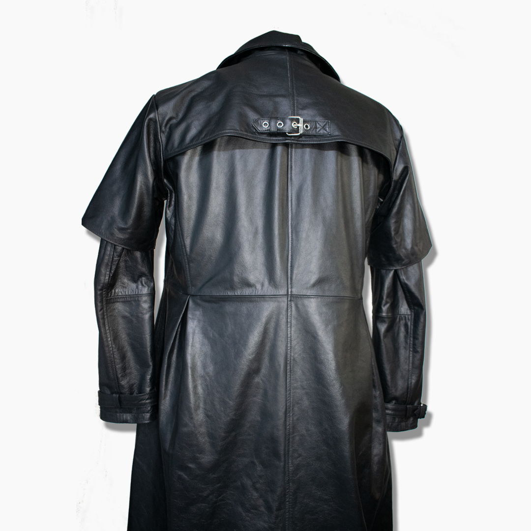 Helsing Black Leather Gothic Coat