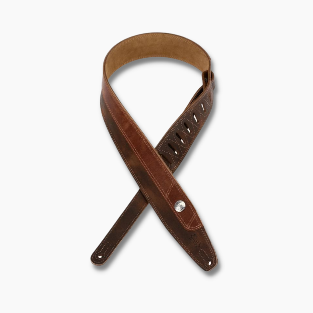 Leather Guitar Strap - Standard Dark Brown