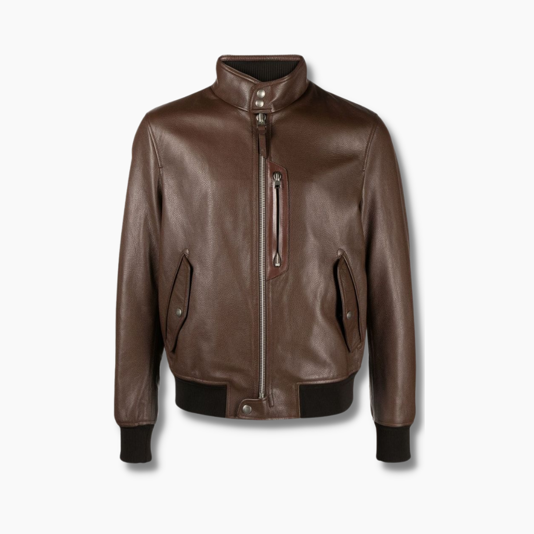 leather bomber jacket mens motorcycle