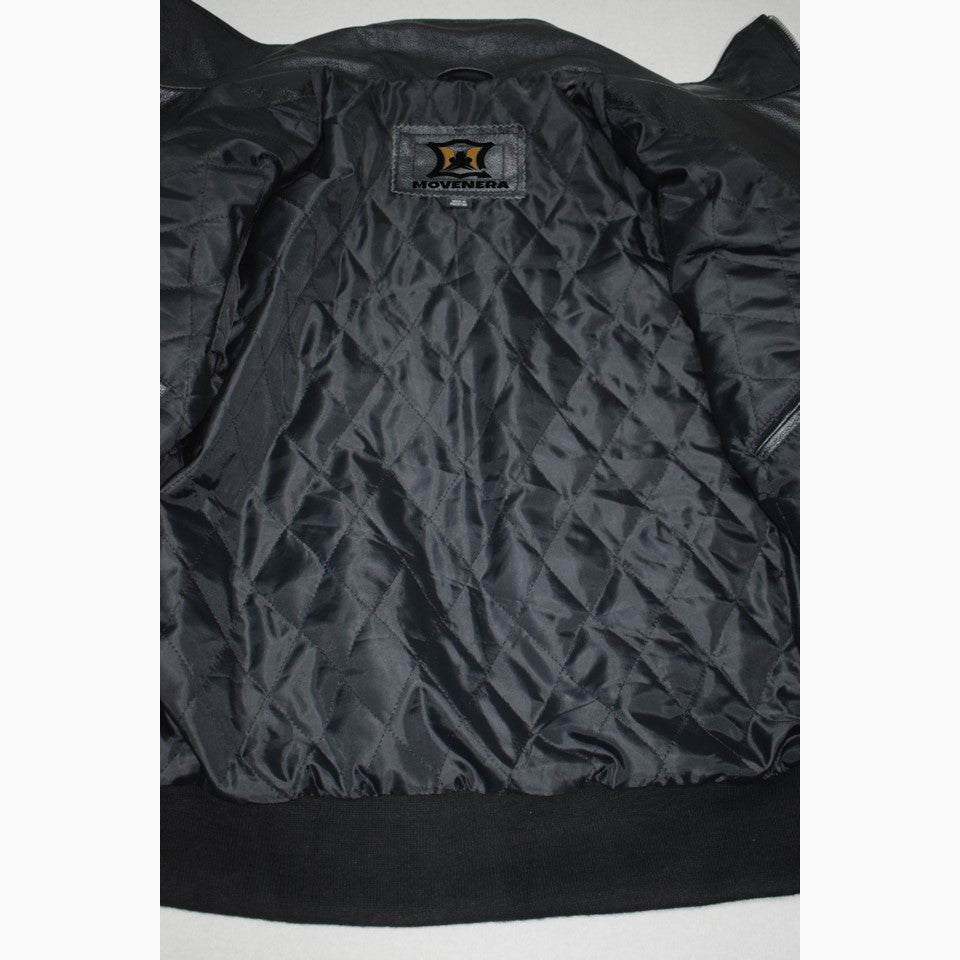 mens quilted lining leather jacket