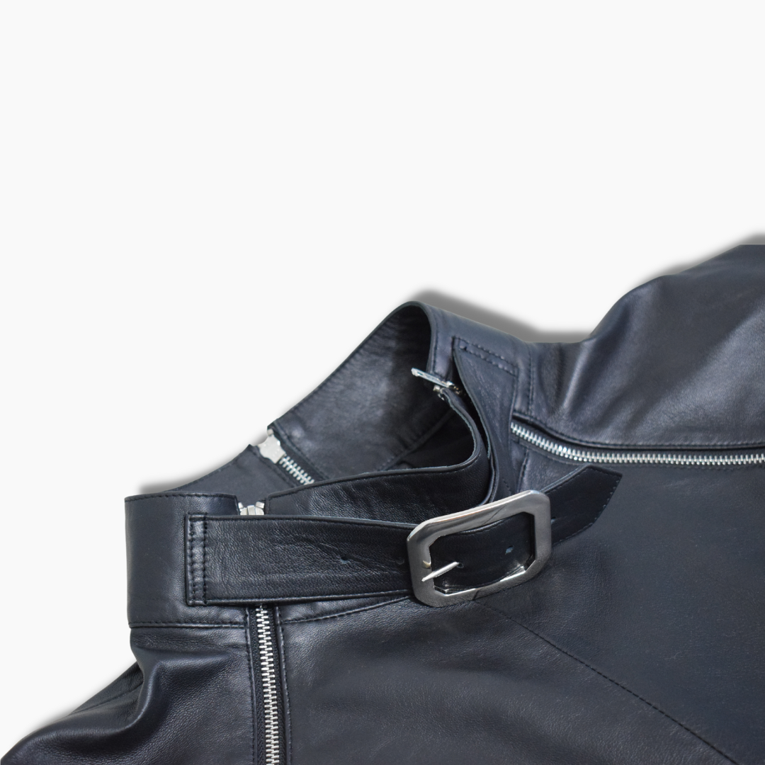 Genuine Leather Sexy Slim fit Bodysuit Overall Catsuit With Two Way Zipper Front