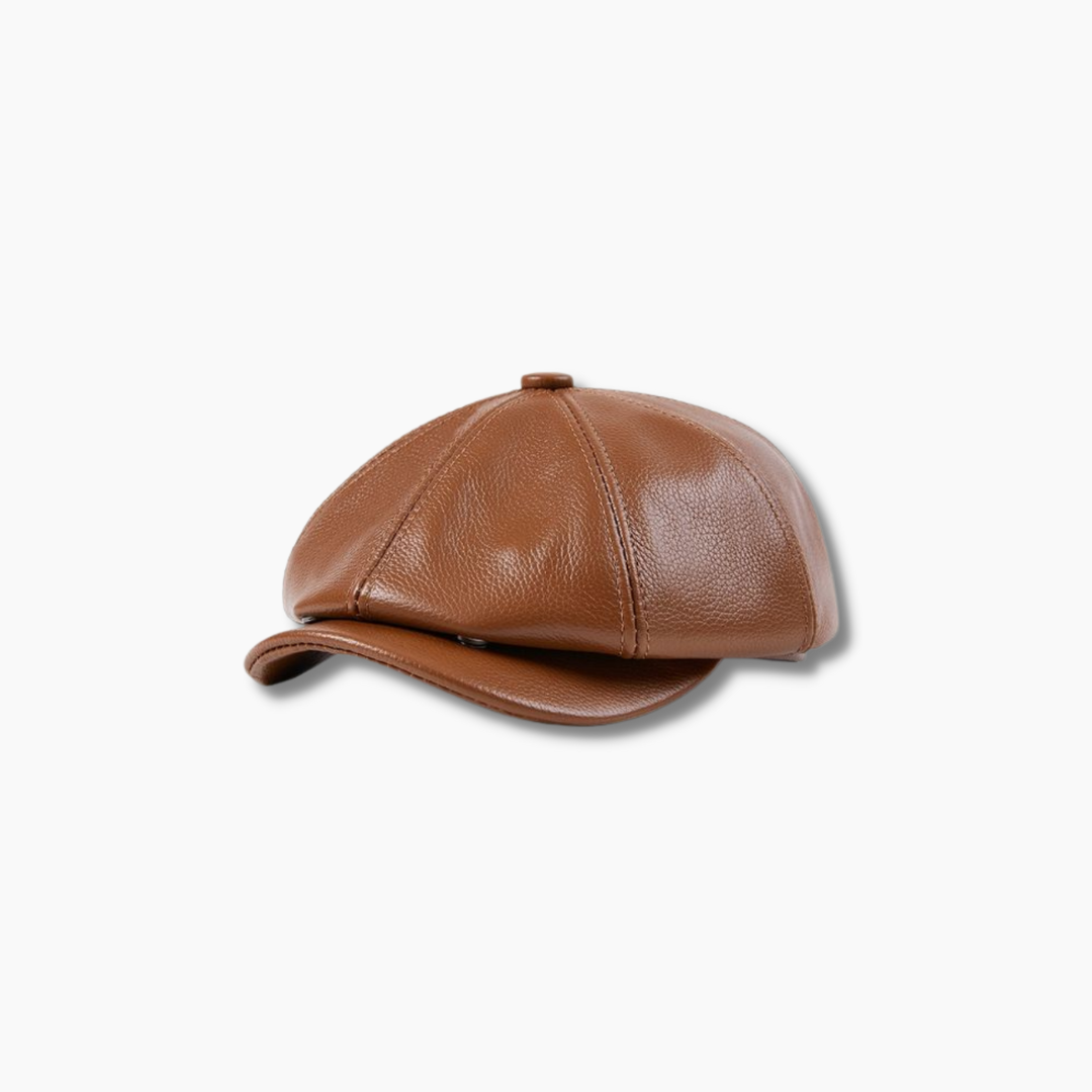 Leather hat autumn winter hat