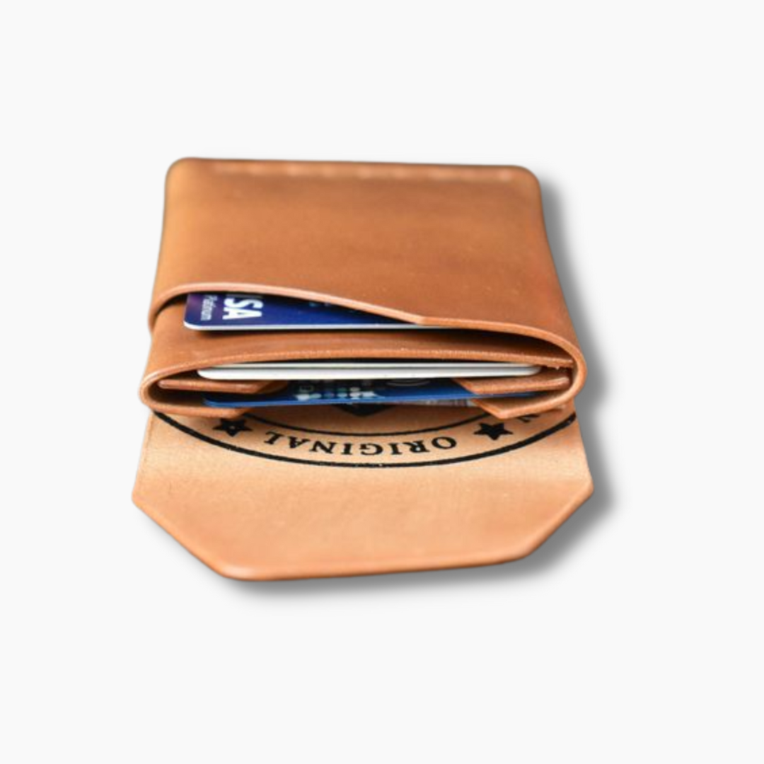 shell cordovan leather wallet cardholder brown