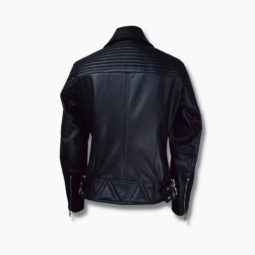 Alexandra Black Leather Biker Jacket