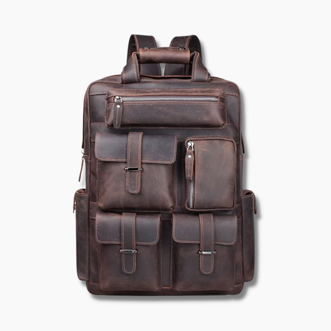 Laptop Leather Backpack