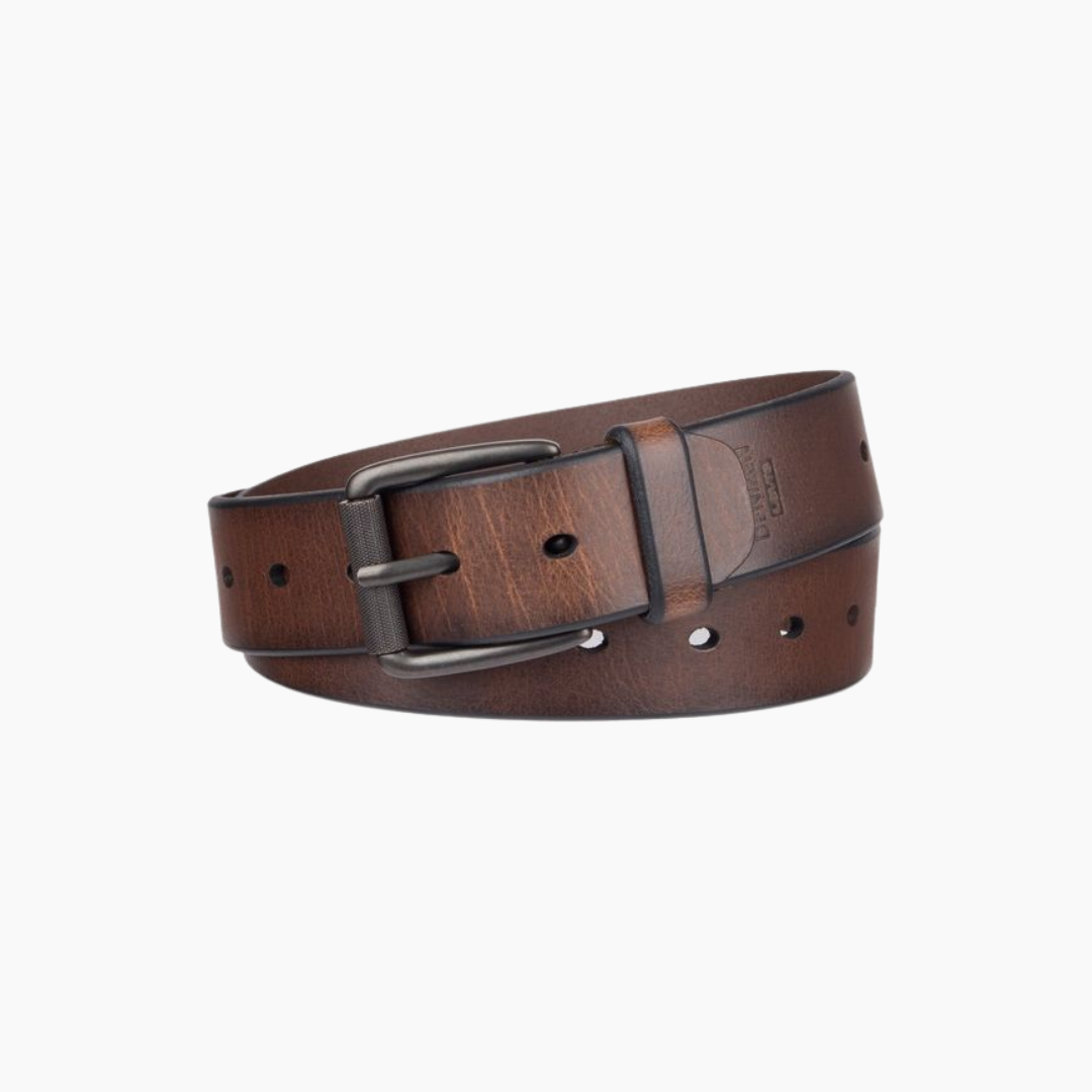 Ceinture texturée marron bois pour homme