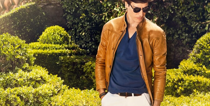 Business casual leather jacket style for men