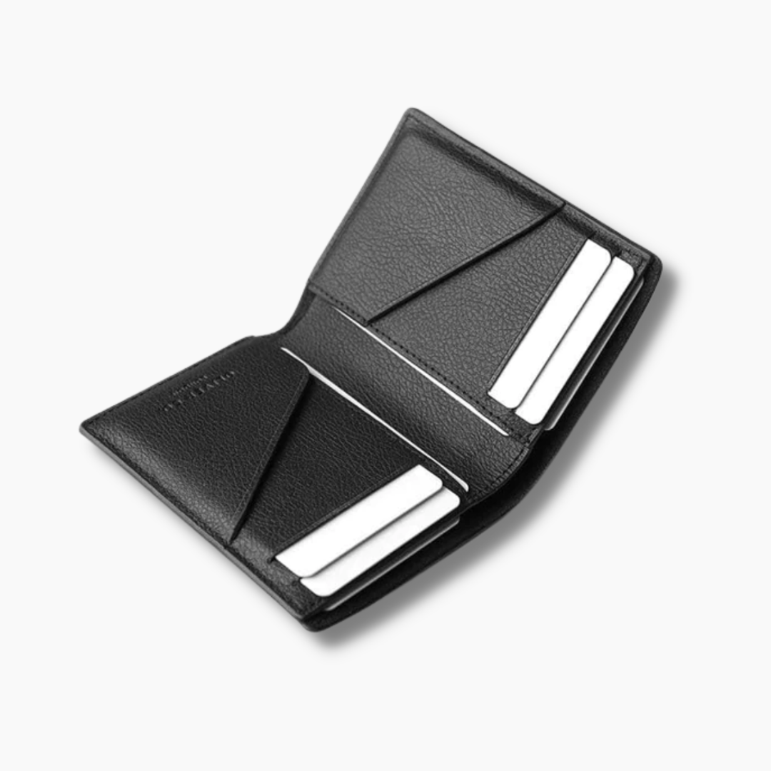RFID Compact Leather Note Wallet | Black