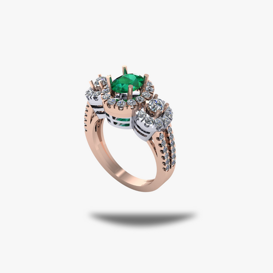Royal Vintage Emerald Silver Ring - 925 Silver