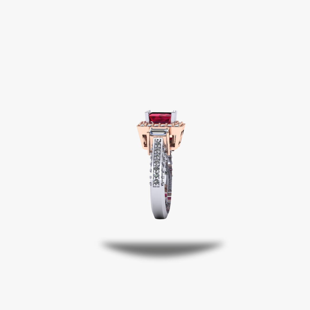 Classic Ruby Silver Ring - 925 Silver