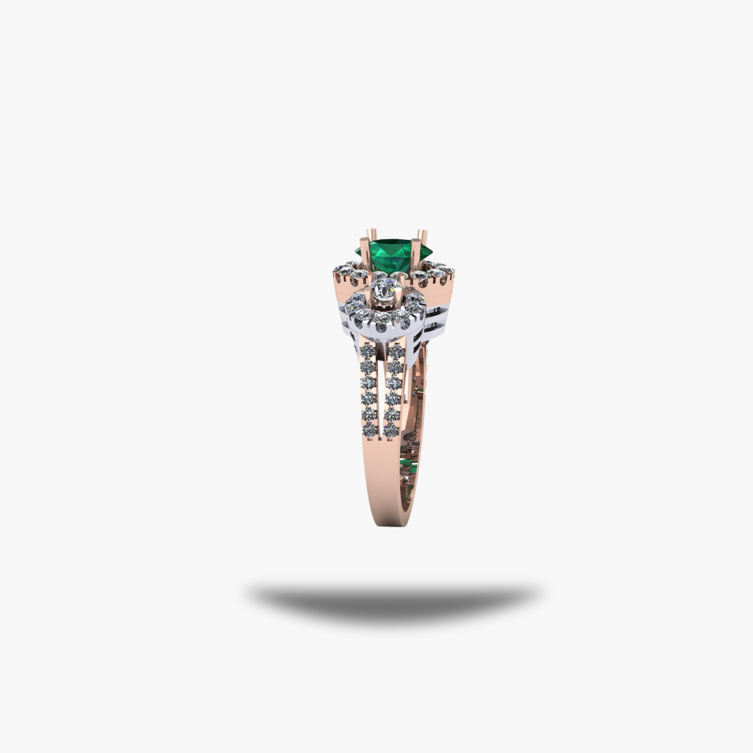 Royal Vintage Emerald Silver Ring - 925 Silver