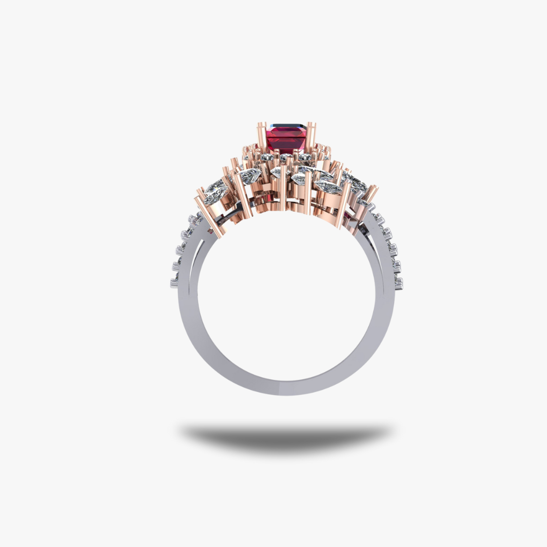 Royal Artistic Ruby Silver Ring - 925 Silver