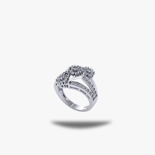 Artistic Solitaire Silver Ring - 925 Silver