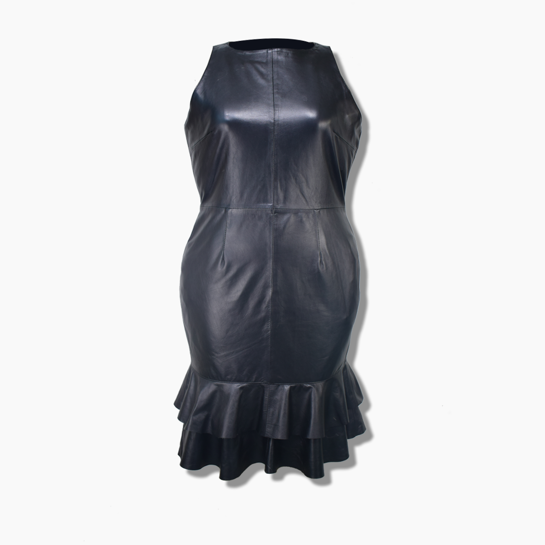 leather mini sleeveless dress