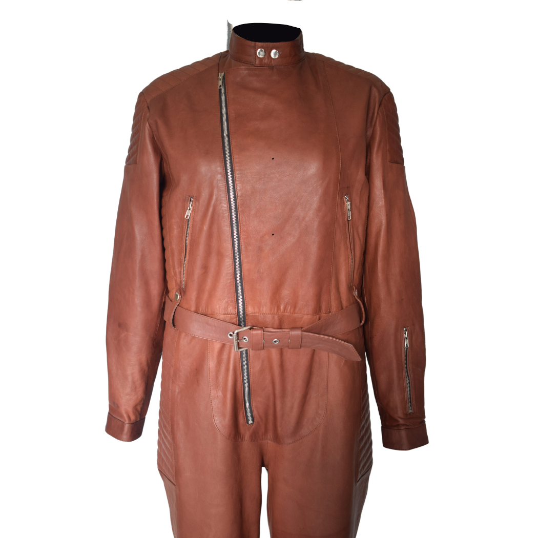 Ezra Brown Quilted Leather Jumpsuit