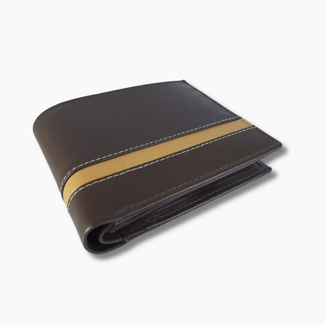 Chevron Limited Brown and Mustard RFID Wallet