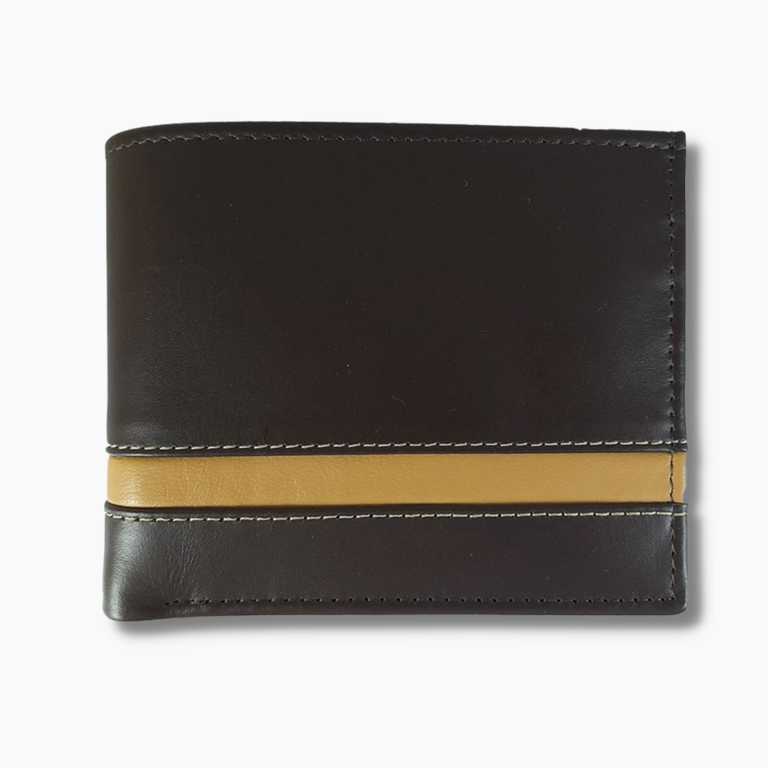 Chevron Limited Brown and Mustard RFID Wallet