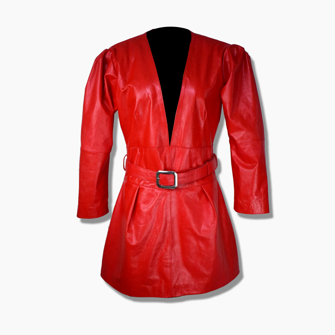 red flare coat womens