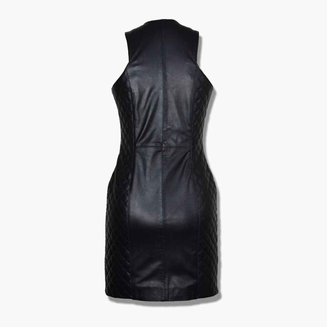 leather mini dress short