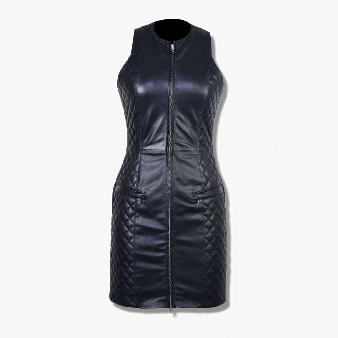 Women Quilted Black Leather Dress For Cocktail Party Wear Short Dress Movenera Women Quilted Black Leather Dress For Cocktail Party Wear Short Dress Movenera