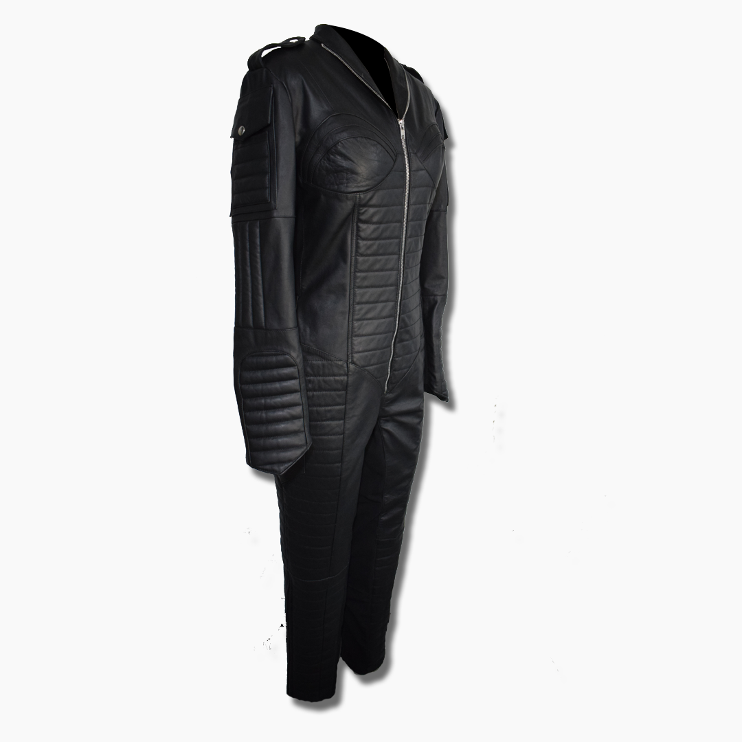 sexy leather quilted catsuit for women