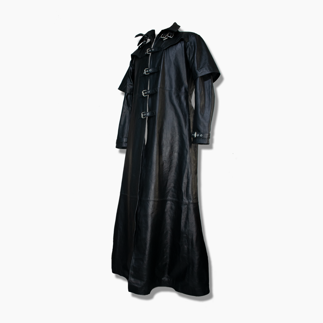 Helsing Black Leather Gothic Coat