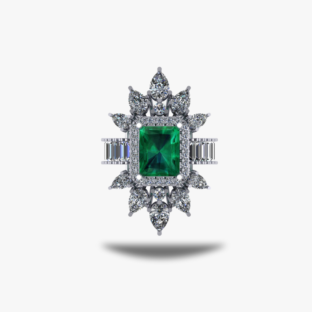 Royal Emerald Silver Ring - 925 Silver