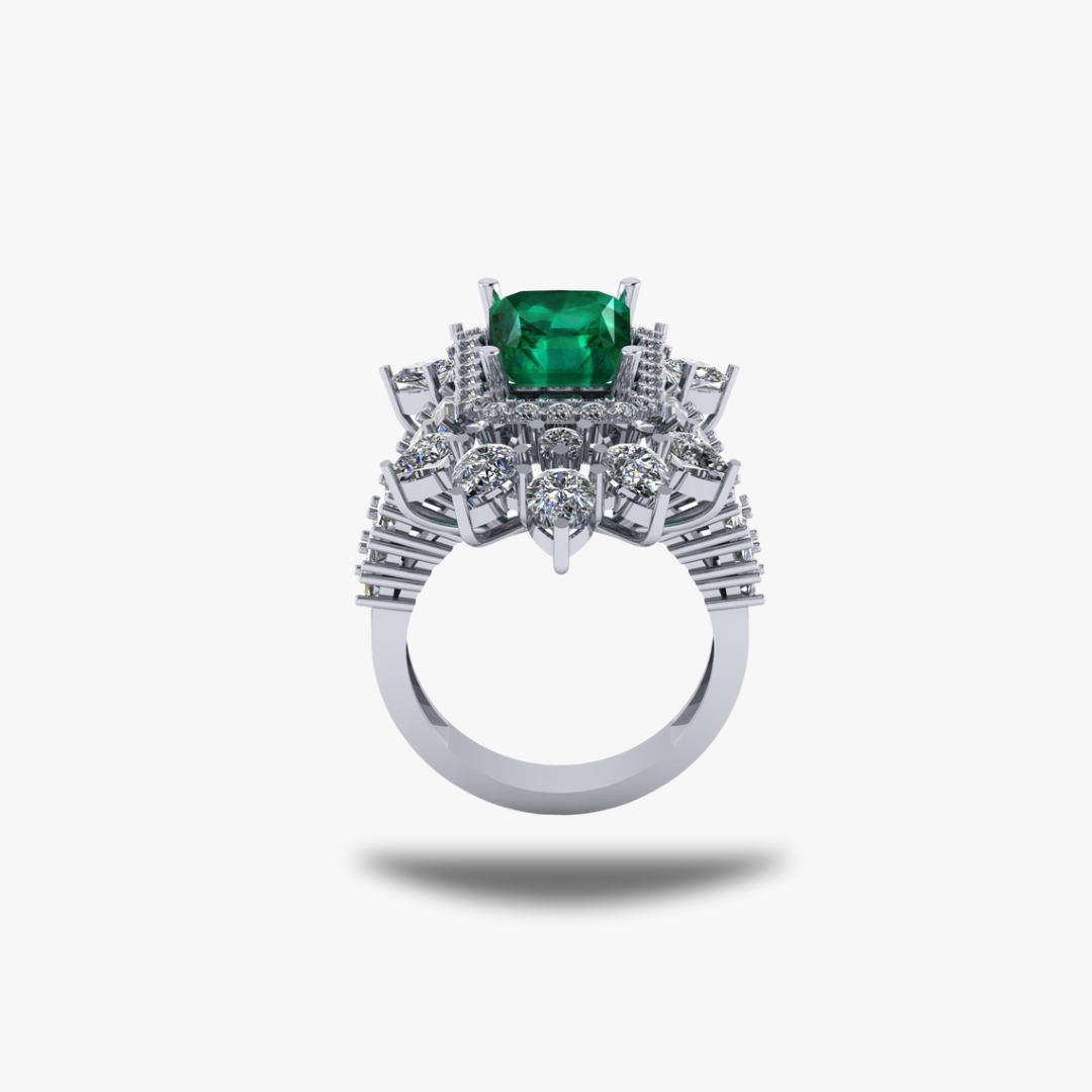 Royal Emerald Silver Ring - 925 Silver