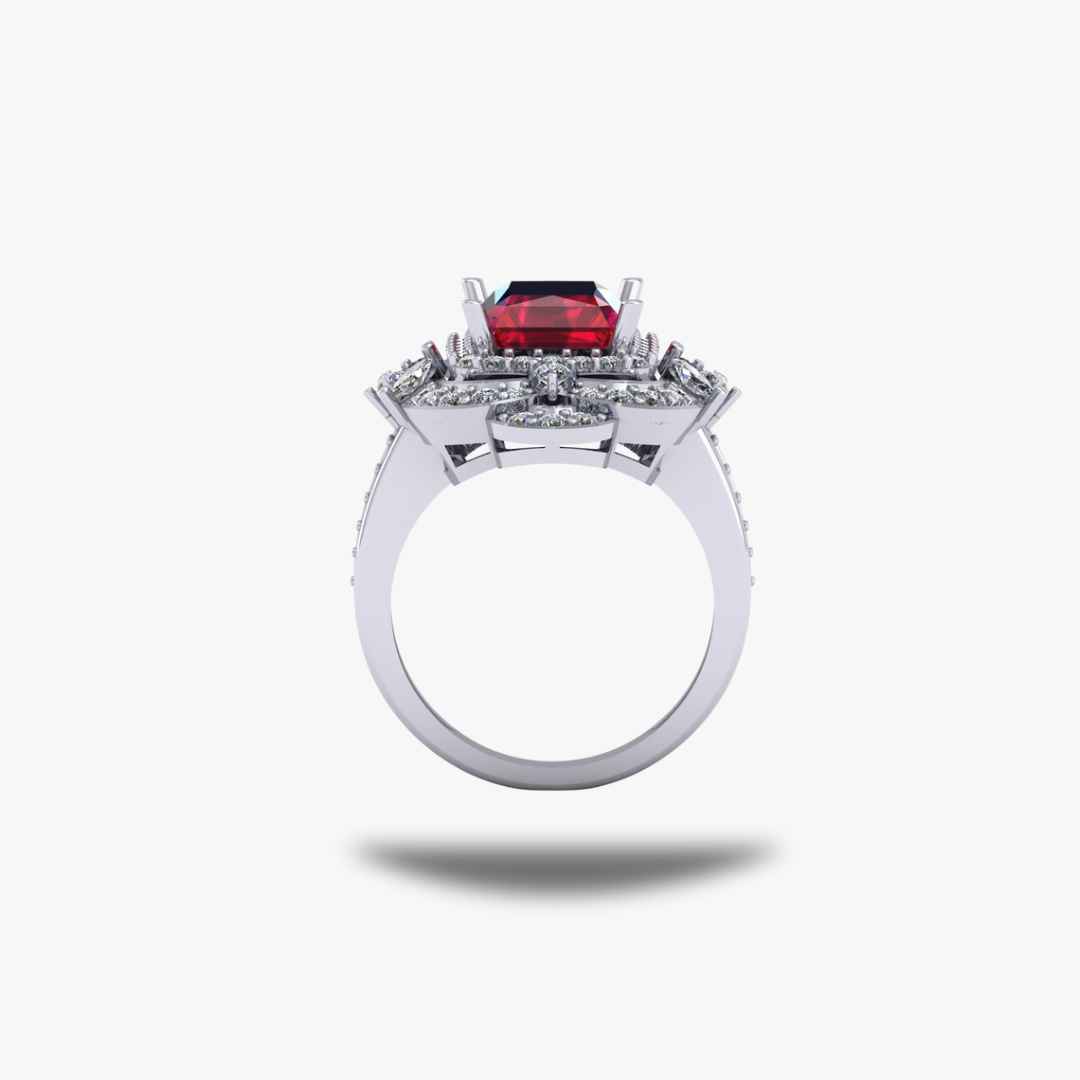 Royal Ruby Silver Ring - 925 Silver