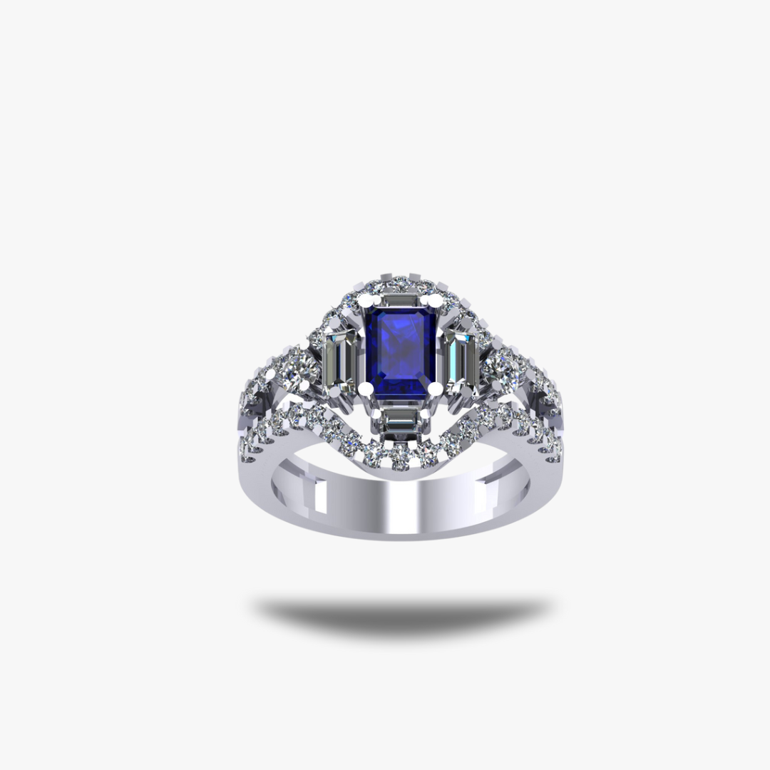 Royal Sapphire Blue Silver Ring - 925 Silver