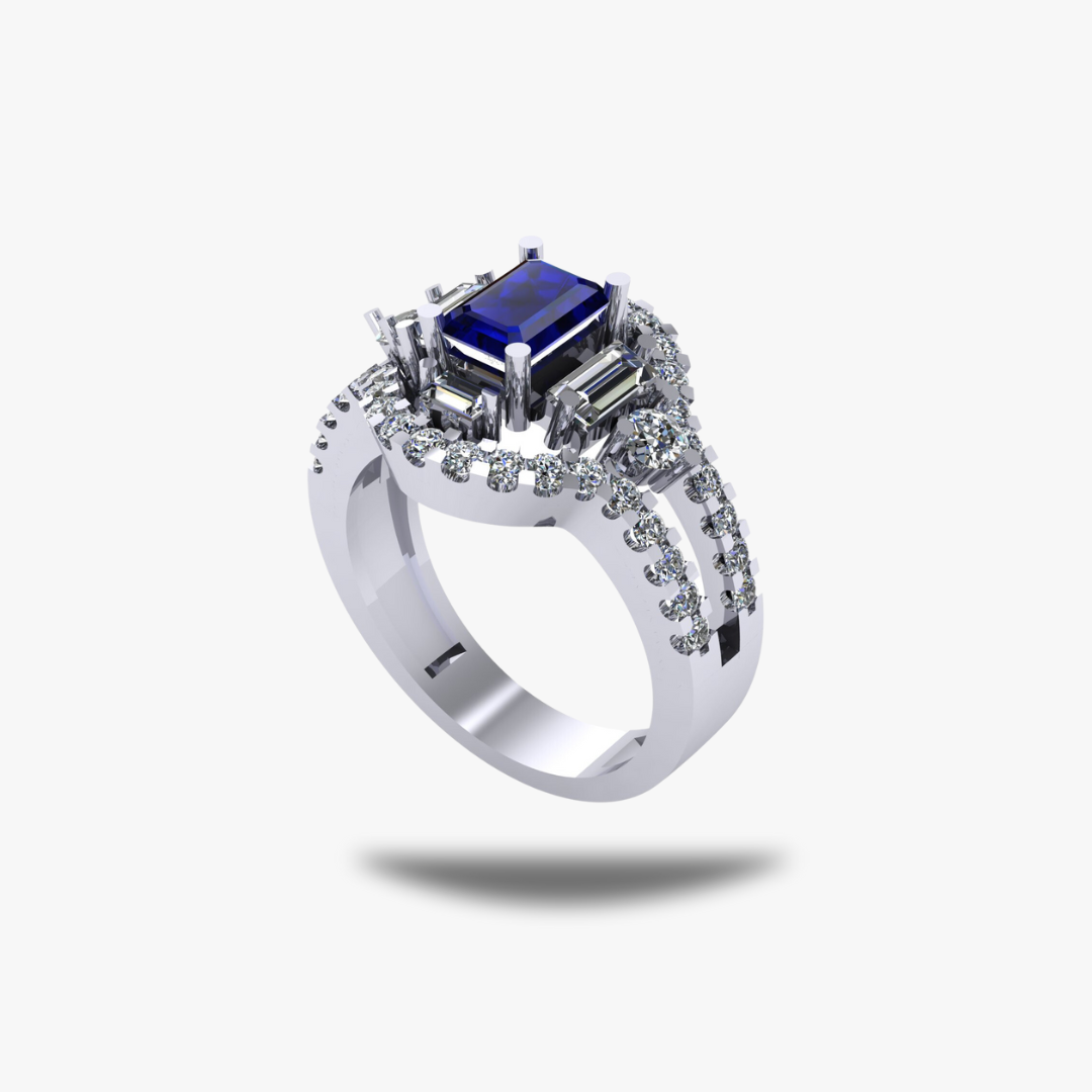 Royal Sapphire Blue Silver Ring - 925 Silver
