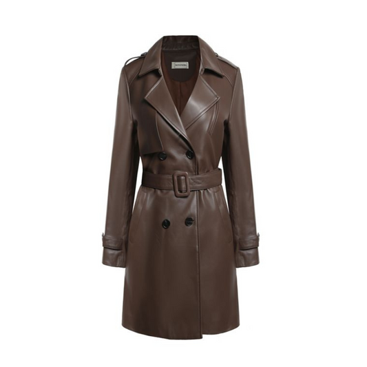 Kate Brown leather Trench Coat