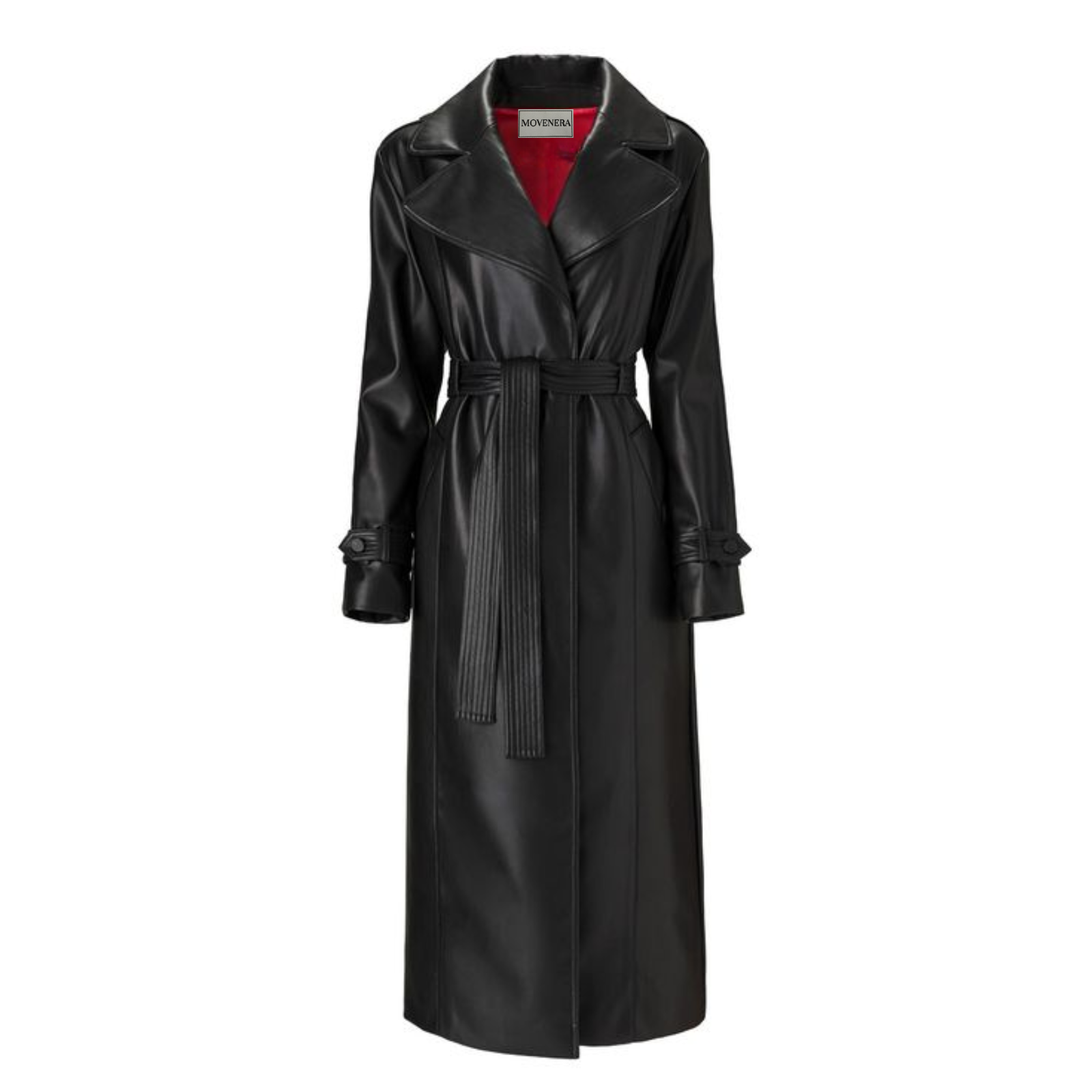 Black Genuine Leather Long Coat for Women – Timeless Stylish