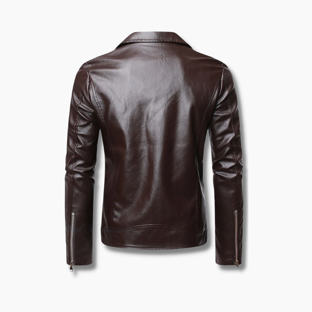 brown leather biker jacket men