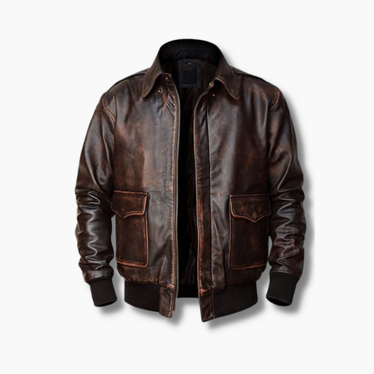men's a2 leather bomber jacket
