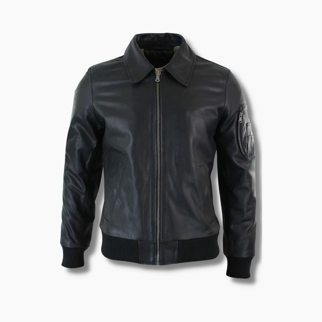 men's a2 leather bomber jacket