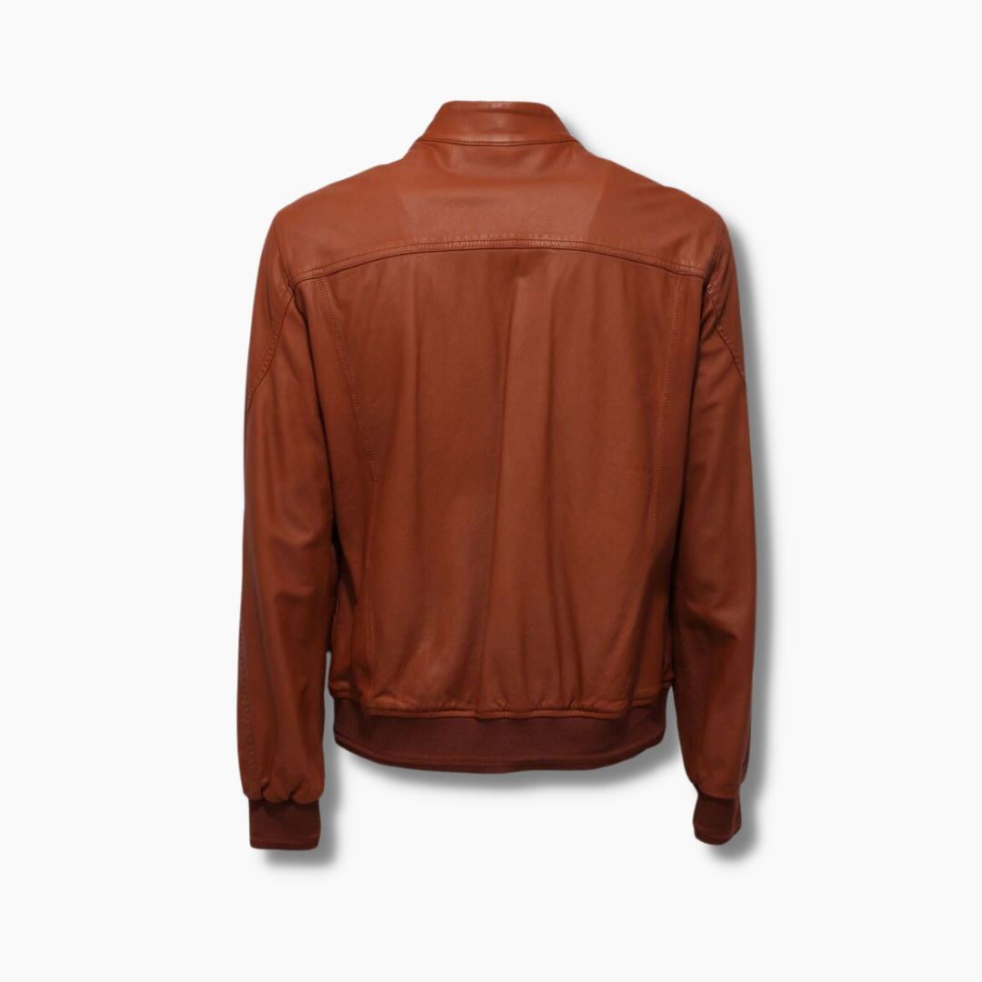 mens leather bomber jacket collar