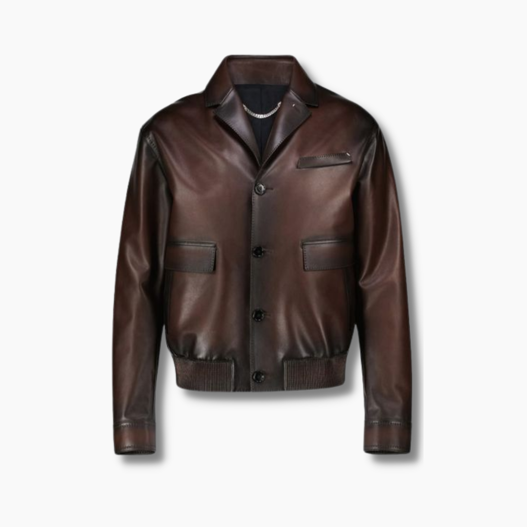 mens leather blouson jacket