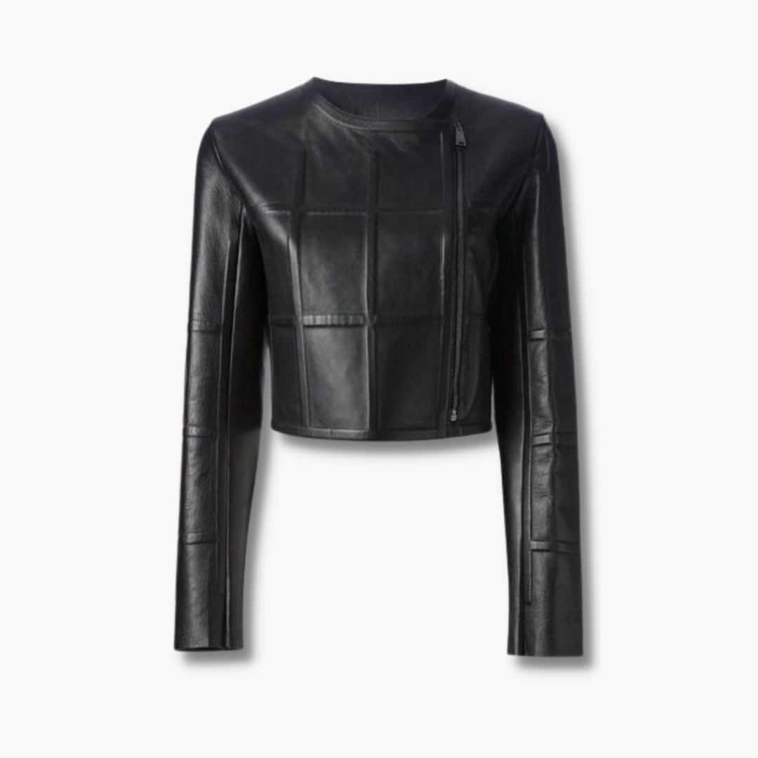 black leather shirt jacket womens