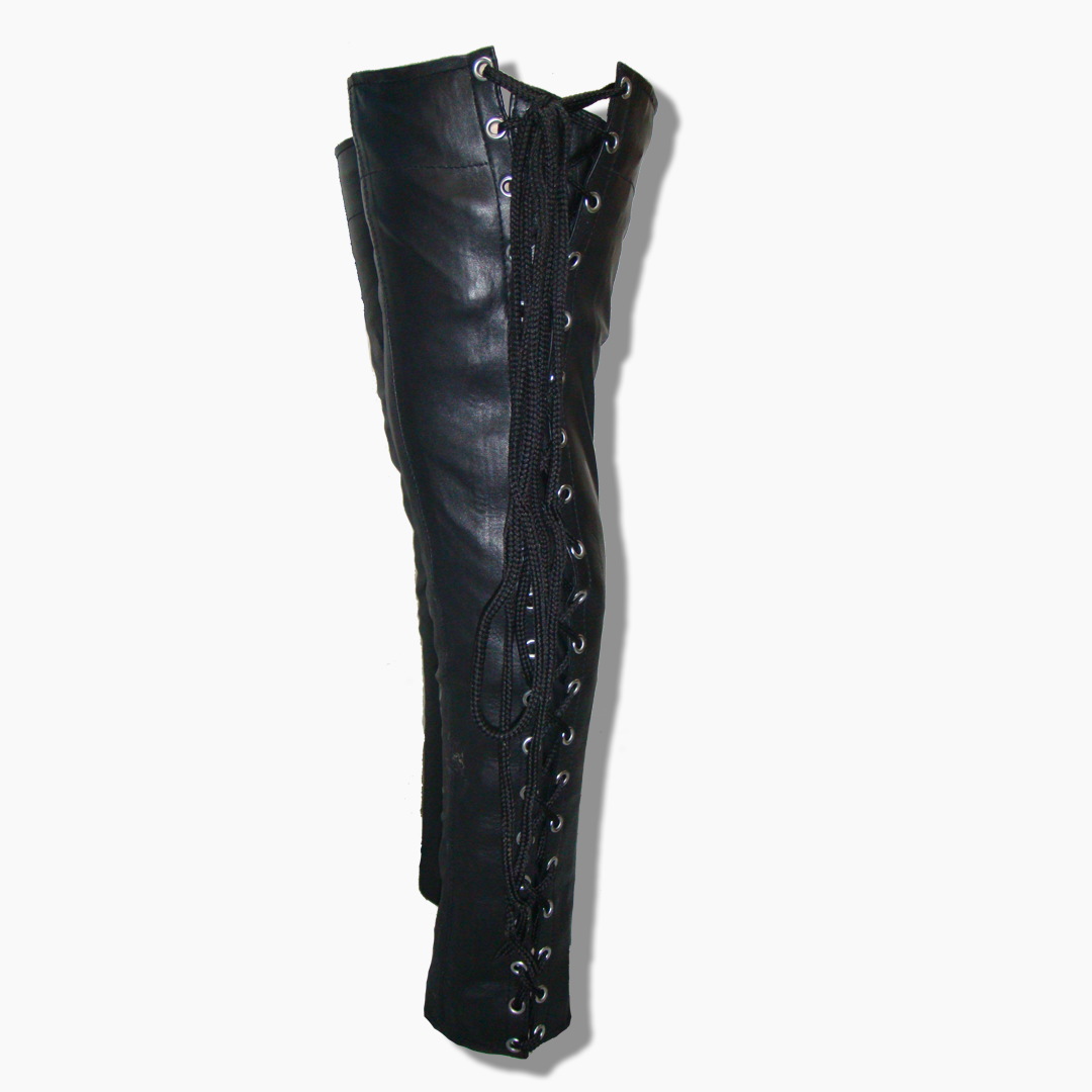 Gothic Style Lace up Biker Chaps Genuine leather