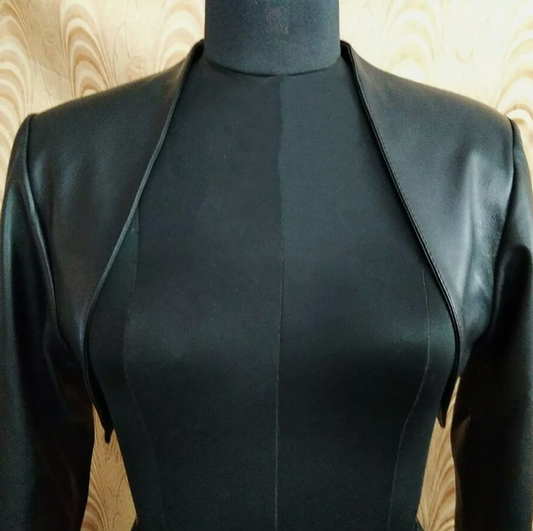 Black Leather shrug Custom