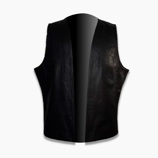 Charlie Black Leather Vest