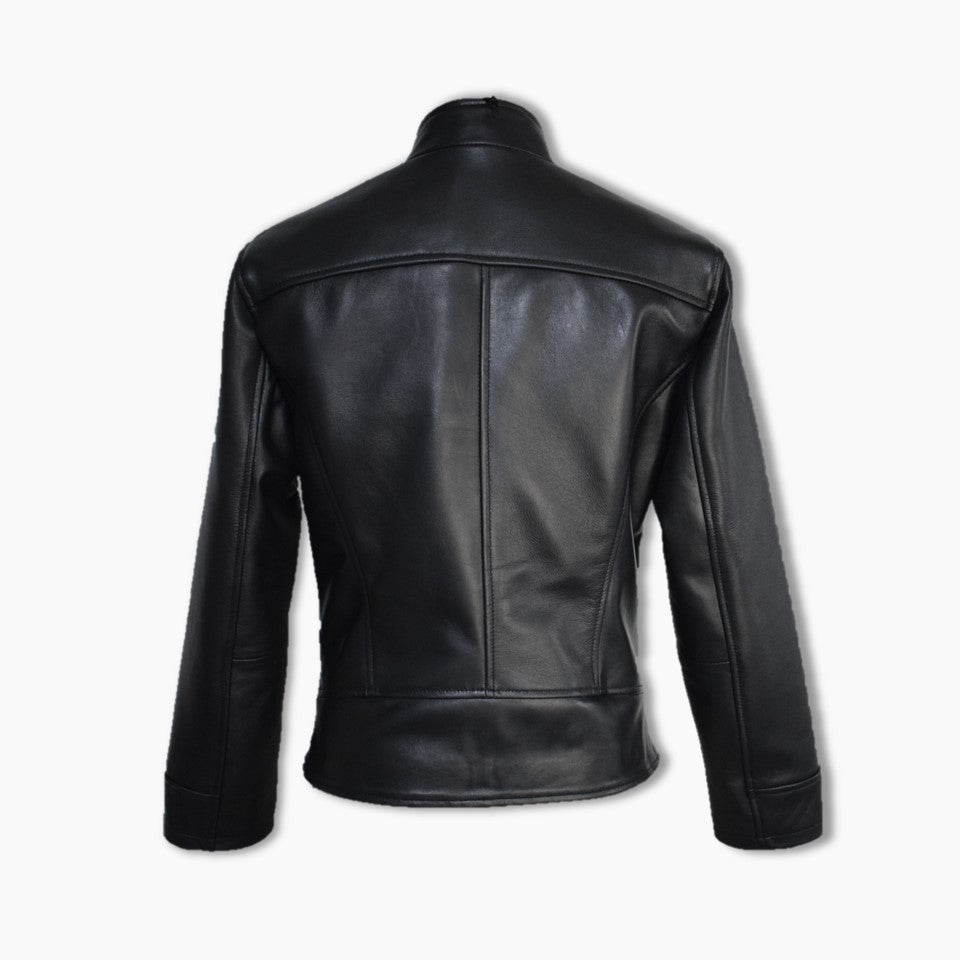 Women's Genuine Black Leather Motorcycle Biker Jacket
