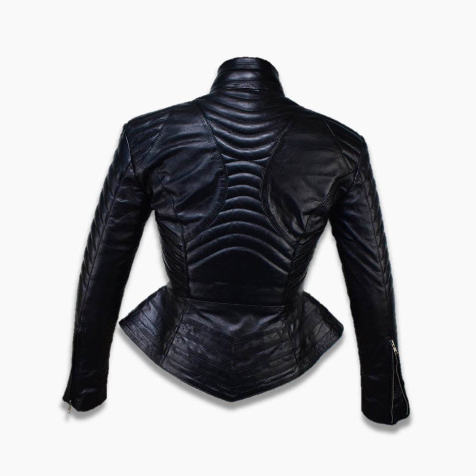 Martha Black Leather Quilted Jacket