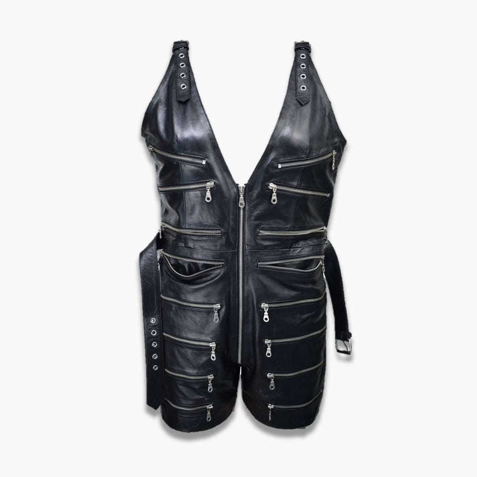 Josephine Black Leather Bodysuit