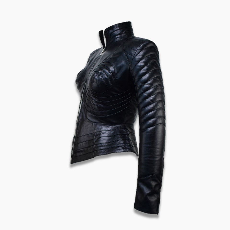Martha Black Leather Quilted Jacket