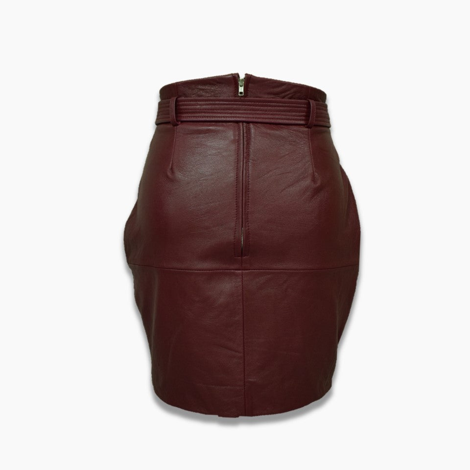 leather zip skirt mini